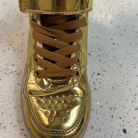 GOLD Rechargeable Solid or Flashing Light Up Shoes - Many options and Colors - Picture 13 of 16